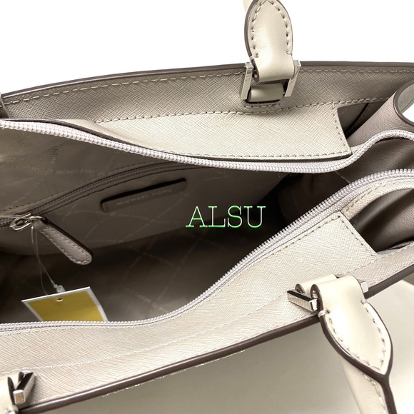 Michael Kors Rainer Medium Leather Satchel Grey - Picture 10 of 12